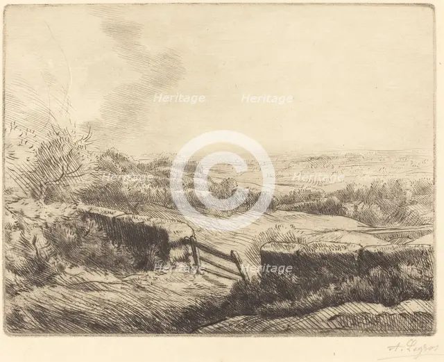 The Gate (L'entree du champ). Creator: Alphonse Legros.
