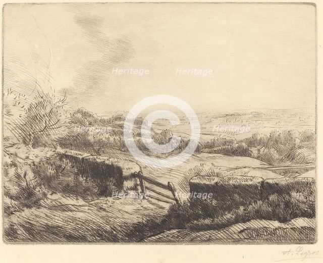 The Gate (L'entree du champ). Creator: Alphonse Legros.