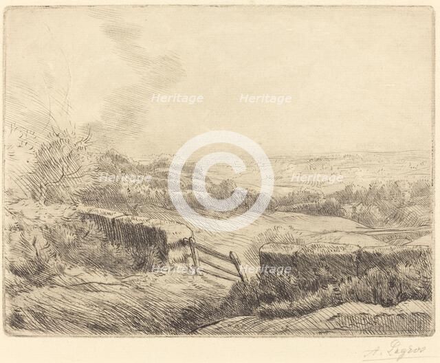 The Gate (L'entree du champ). Creator: Alphonse Legros.