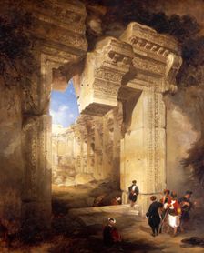 The Gateway to the Great Temple at Baalbec, 1841. Creator: David Roberts