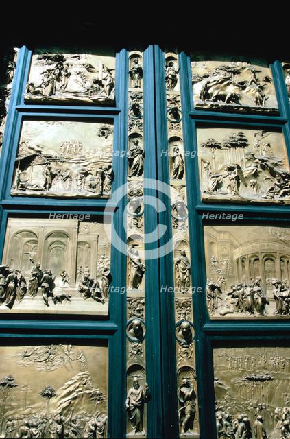 The "Gates of Paradise," Baptistry East doors, Florence, Italy, 1425-1452 