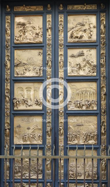 The Gates of Paradise in the Florence Baptistry (Copy), 1425-1452. Artist: Ghiberti, Lorenzo (1378-1455)