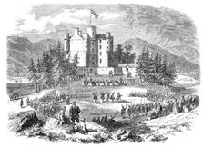The Gathering of the Highland Clans at Braemar Castle, in the presence of the Prince and..., 1864. Creator: Unknown