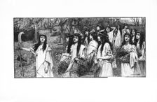 The Gathering of the Mistletoe. Creator: Rheam, Henry Meynell (1859-1920)
