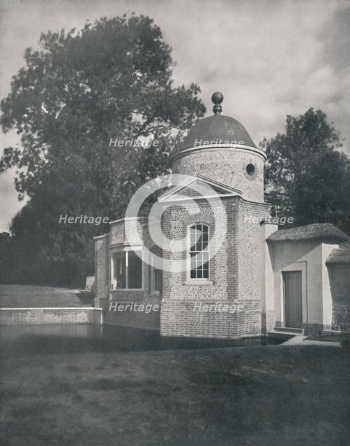 'The gazebo and swimming pool at Biddesden House, Wiltshire, 1933.  Artist: Unknown.
