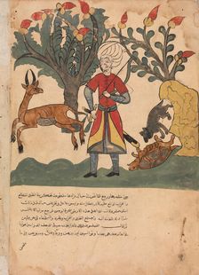 The Gazelle Lures the Hunter Away While the Mouse Frees the Bound Tortoise..., 18th century. Creator: Unknown