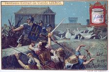 The Geese of the Capital Liebig continental trade card, c1900