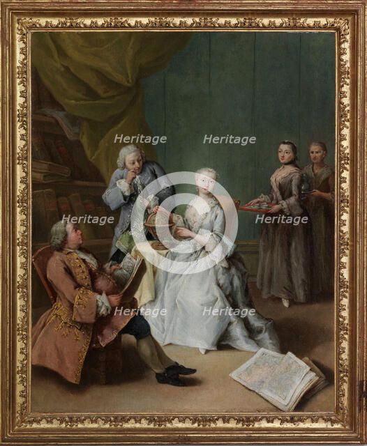 The geography lesson, c.1750-1752. Creator: Longhi, Pietro (1701-1785).