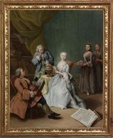The geography lesson, c.1750-1752. Creator: Longhi, Pietro (1701-1785)