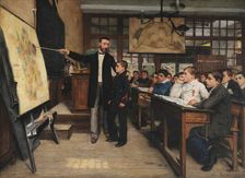 The Geography Lesson or "The Black Spot", ca 1887. Creator: Bettannier, Albert (1851-1932)