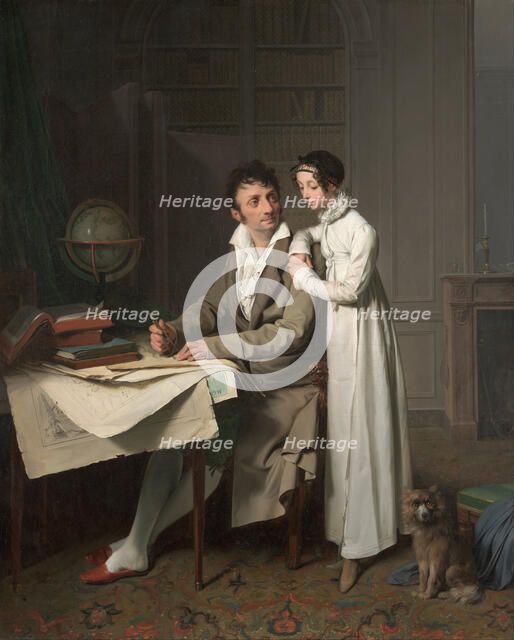 The Geography Lesson (Portrait of Monsieur Gaudry and His Daughter). Artist: Boilly, Louis-Léopold (1761-1845)