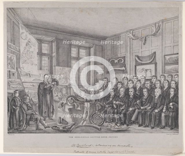 The Geological Lecture Room, Oxford: Dr. William Buckland Lecturing on February 15, 182..., 1823-30. Creators: Nathaniel Whittock, Charles Joseph Hullmandel.