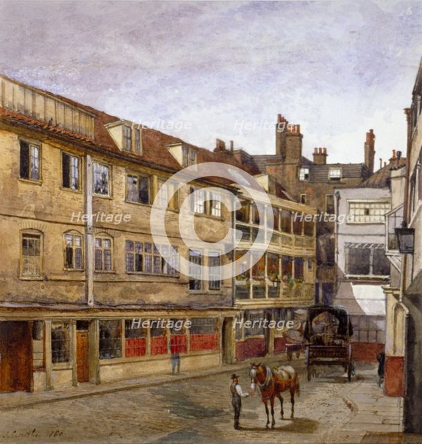 The George Inn, Borough High Street, Southwark, London, 1880. Artist: John Crowther