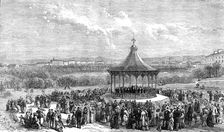 The George Stephenson Centenary at Newcastle-On-Tyne: view in the Leazes Park, 1881. Creator: Unknown