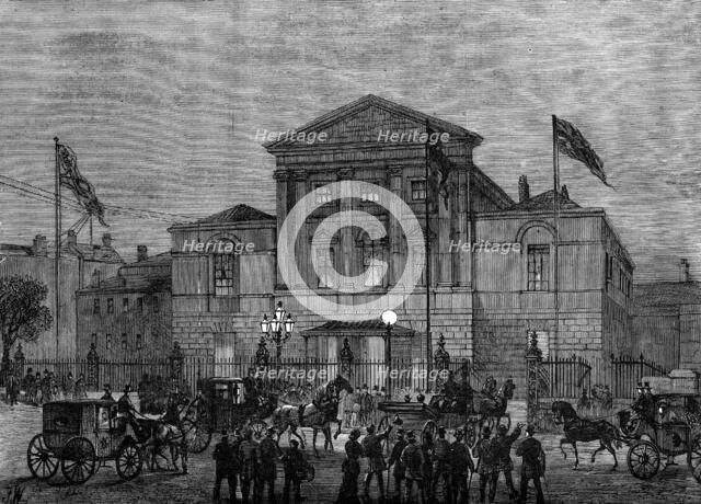 The George Stephenson Centenary at Newcastle-On-Tyne: banquet at the Assembly Rooms..., 1881. Creator: Unknown.