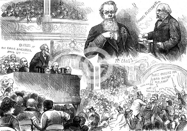 The General Election: Conservative meeting at Hengler's Circus, Liverpool, 1880. Creator: Unknown.