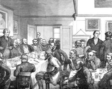 The General Election: Mr. Disraeli at the market ordinary, Aylesbury, on Saturday last, 1874. Creator: Unknown