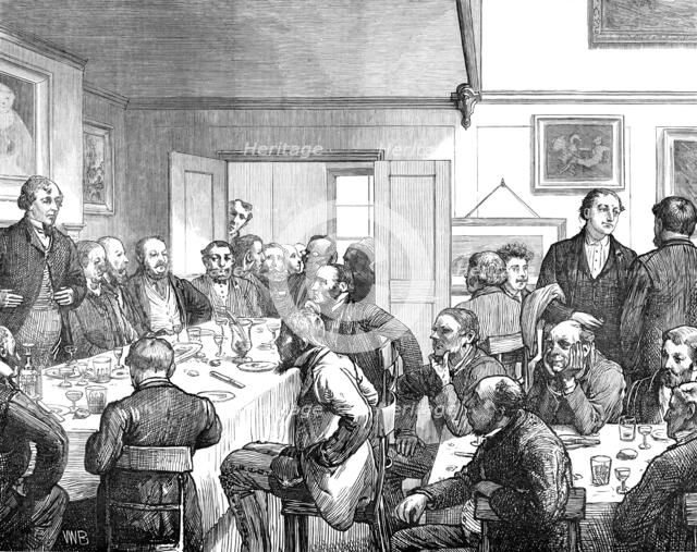 The General Election: Mr. Disraeli at the market ordinary, Aylesbury, on Saturday last, 1874. Creator: Unknown.