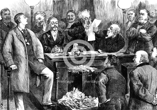 The General Election: reading the result of the poll, 1880. Creator: Unknown.