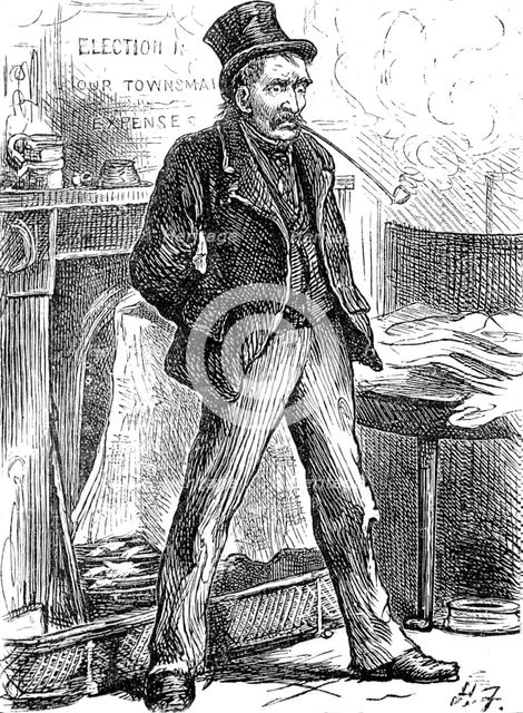The General Election: "two millions spent in election expenses, and I can't get a penny of it", 1880 Creator: Unknown.