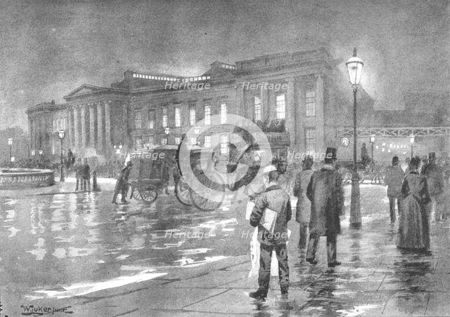 'The General Post Office - Night', 1891. Creator: William Luker.