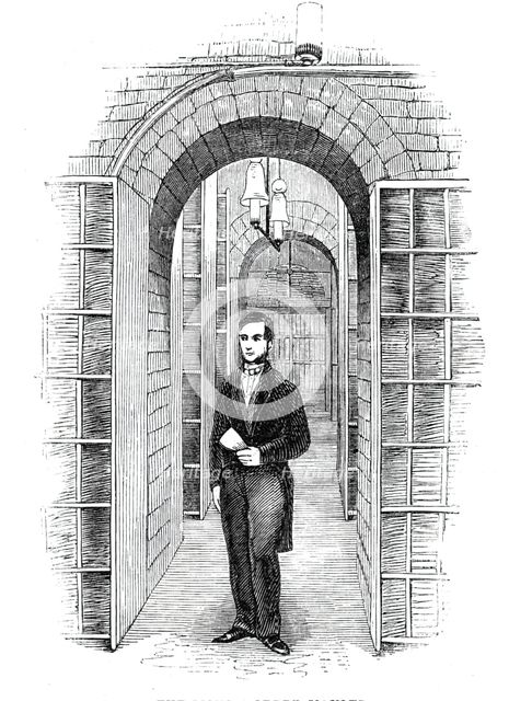 The General Post-Office; The Money-Order Vaults, 1844.  Creator: Unknown.