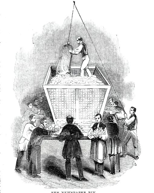 The General Post-Office; The Newspaper Bin, 1844. Creator: Unknown.