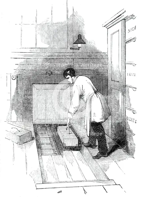 The General Post-Office; The Office Letter Railroad, 1844. Creator: Unknown.