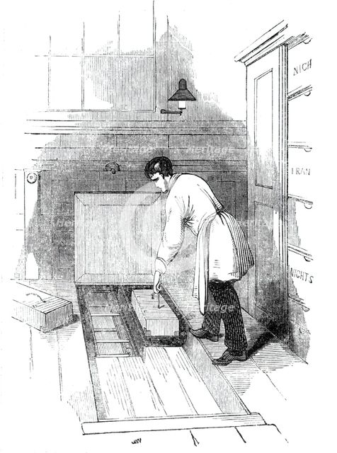 The General Post-Office; The Office Letter Railroad, 1844. Creator: Unknown.