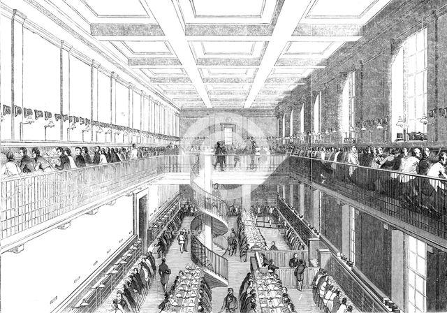 The General Post-Office; The Letter-Carriers' Office, 1844. Creator: Unknown.