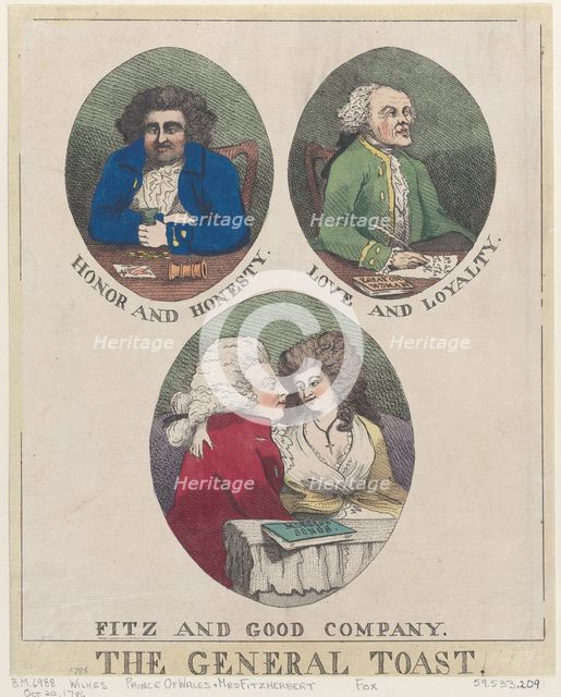 The General Toast: Honor and Honesty, Love and Loyalty, Fitz and Good Company,..., October 20, 1786. Creator: Anon.