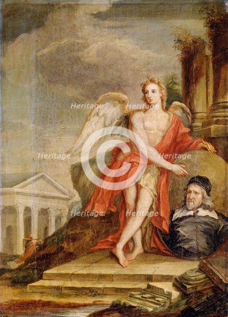 'The Genius of Architecture Holding a Portrait of Inigo Jones', 18th century. Artist: William Kent.