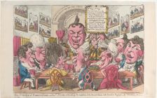 The Genius of Caricature, and his Friends, celebrating the completion of the Secon..., July 2, 1808. Creator: Unknown