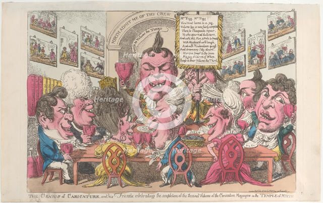 The Genius of Caricature, and his Friends, celebrating the completion of the Secon..., July 2, 1808. Creator: Unknown.