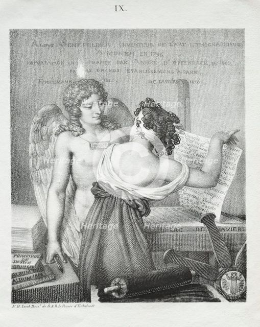 The Genius of Lithography, 1819. Creator: Nicolas Henri Jacob (French, 1782-1871).