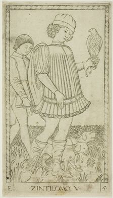The Gentleman, plate five from The Ranks and Conditions of Men, c.1465. Creator: Unknown