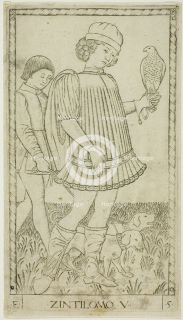 The Gentleman, plate five from The Ranks and Conditions of Men, c.1465. Creator: Unknown.