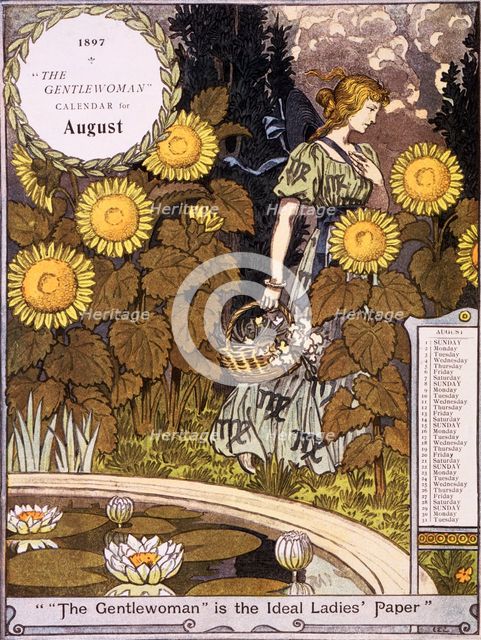 "The Gentlewoman" Calendar for August 1897. Creator: Unknown.