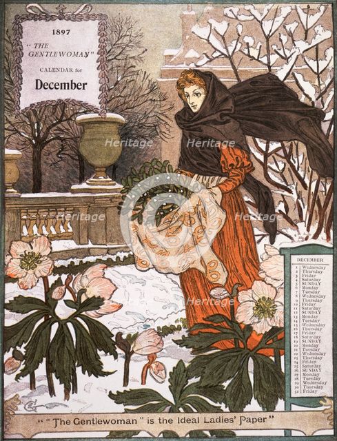 "The Gentlewoman" Calendar for December 1897. Creator: Unknown.