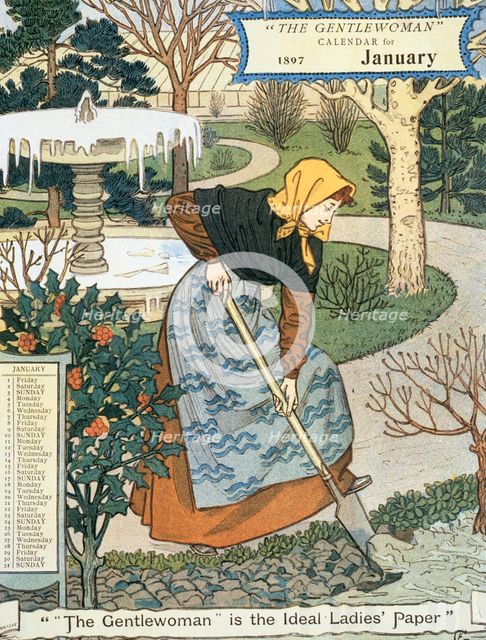 "The Gentlewoman" Calendar for January 1897. Creator: Unknown.