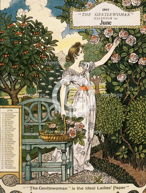 "The Gentlewoman" Calendar for June 1897. Creator: Unknown.