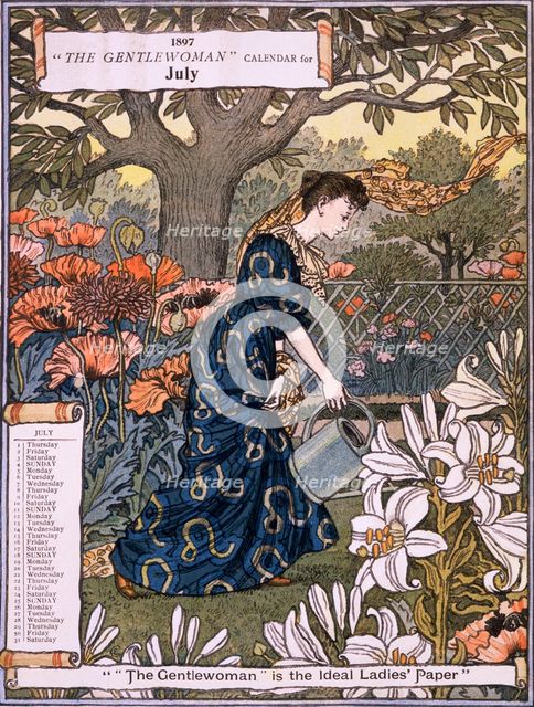 "The Gentlewoman" Calendar for July 1897. Creator: Unknown.