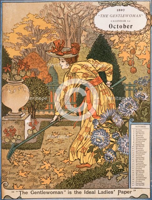 "The Gentlewoman" Calendar for October 1897. Creator: Unknown.