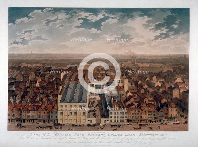 The Genuine Beer Brewery, Golden Lane, London, 1807. Artist: JS Barth