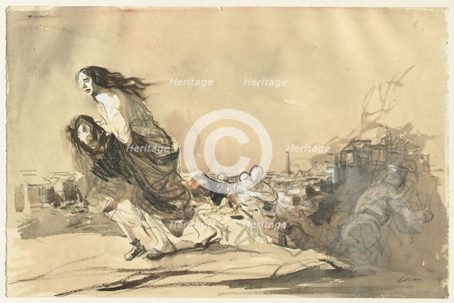"The German troups received the formal order to spare private property". Creator: Jean Louis Forain (French, 1852-1931).