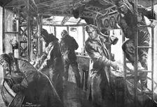 The German Air Fleet; Command post in a forward platform, during a raid..., 1917. Creator: Unknown