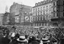 The German army marching through Brussels, First World War, c1914 (1920)