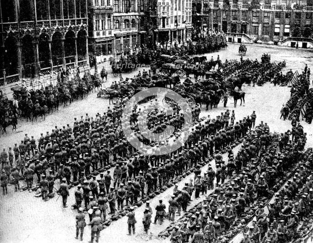 The German army in Brussels, First World War, 1914. Artist: Unknown
