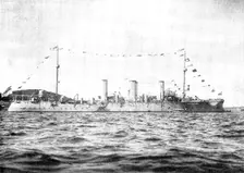 The German cruiser "Gefion," bound for Chinese Waters under Prince Henry of Prussia, 1898. Creator: Unknown