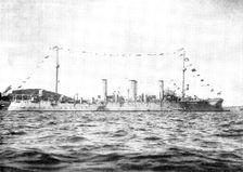 The German cruiser "Gefion," bound for Chinese Waters under Prince Henry of Prussia, 1898. Creator: Unknown